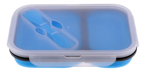 Caja De Almuerzo Bento Reutilizable De 2 Rejilla Azul 