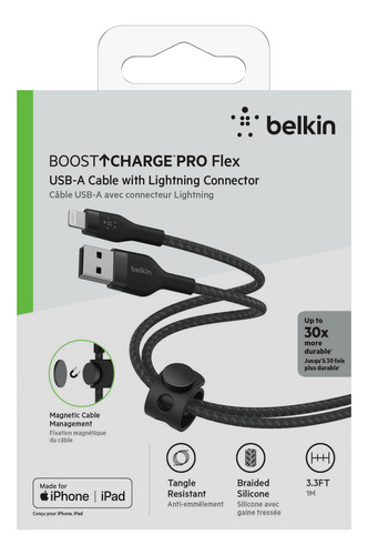 Cable Pro Flex Usb-a A Lightning Negro 1m Negro