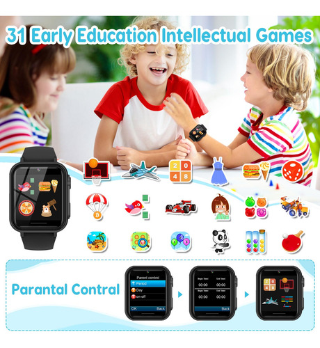 Reloj Inteligente Para Niños 4-12 Años Con Juegos Y Aprendiz