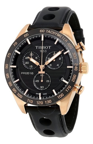 Reloj Tissot Prs 516 T100.417.36.051.00, color rosa original de la correa, color negro, bisel, color negro, color de fondo negro