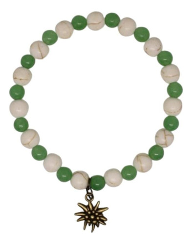 Pulsera Cuarzo Verde Con Howlita Blanca