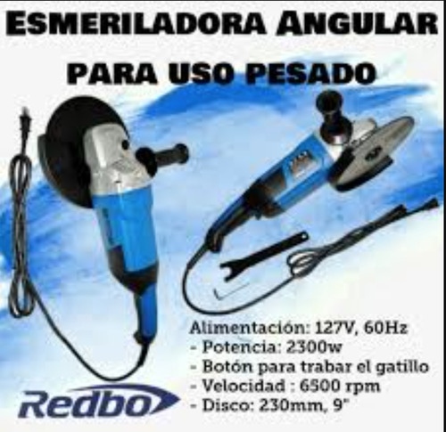 Esmeriladora Angular Industrial Redbo 2300 Watts 9 Pulgadas