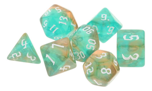 Juego De 7 Dados Poliédricos D4 D6 D8 D10 D12 D20 Para Mtg