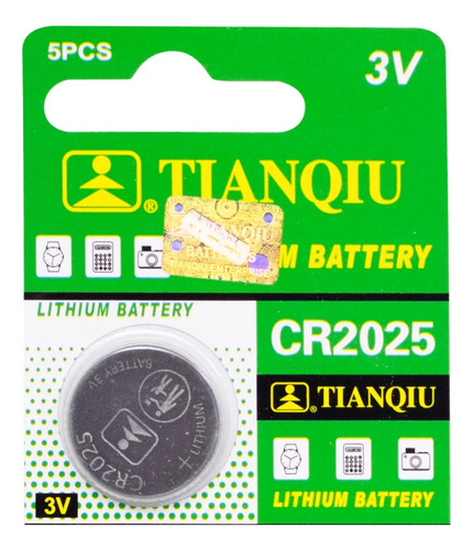 Pila Lithium 3v Cr2025 Tianqiu Set X 5 Und Mihaba