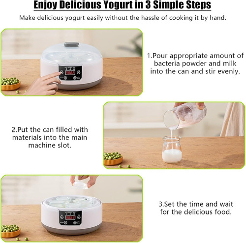 H 1.2l Máquina Para Hacer Yogurt, Temperatura Ajustable