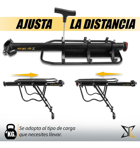 Imagen 5 de 10 de Porta Bulto Trasero Aluminio Bicicleta R26