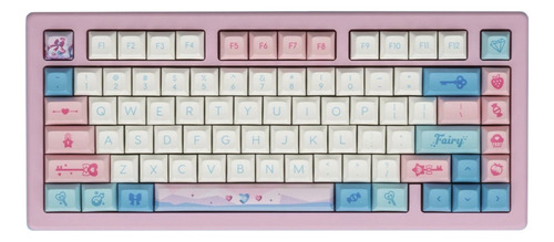 Teclado Akko Acr Pro 75 Sylph Potion Dsa Pink Cream Yellow Cor De Teclado Rosa Idioma Inglês Us Internacional