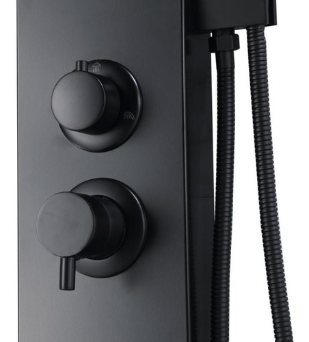 Imagen 5 de 6 de Columna De Ducha Escocesa Panel Hidromasaje Jets Metal Negro