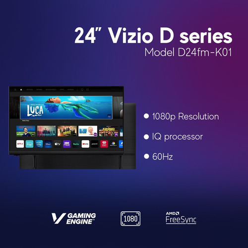 Vizio 24 Smart Tv Fhd 1080p Chromecast D24fm-k01 (Reacondicionado)