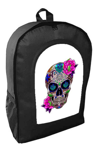 Mochila Negra Mexico Mexicana Calavera Art#ar142