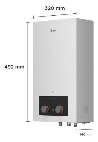 Calefont 5 Litros Tiro Natural Gas Licuado Midea Color Blanc