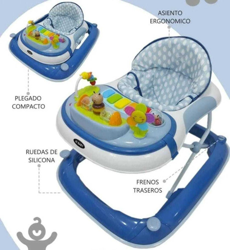 Andador Para Bebe Con Bandeja De Juego Y Bluetooth Abeja