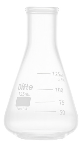 Matraz Erlenmeyer Borosilicato  Graduado De 125 Ml.