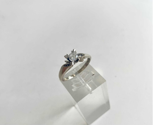 Anillo De Compromiso En Oro Blanco Y Brillante De 0,30 Ct