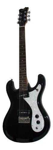 Guitarra eléctrica Aria Retro classic DM-380 mosrite de aliso 2019 pearl black laca con diapasón de palo de rosa