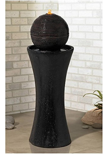 John Timberland Dark Sphere Modern Zen Outdoor Floor Water F