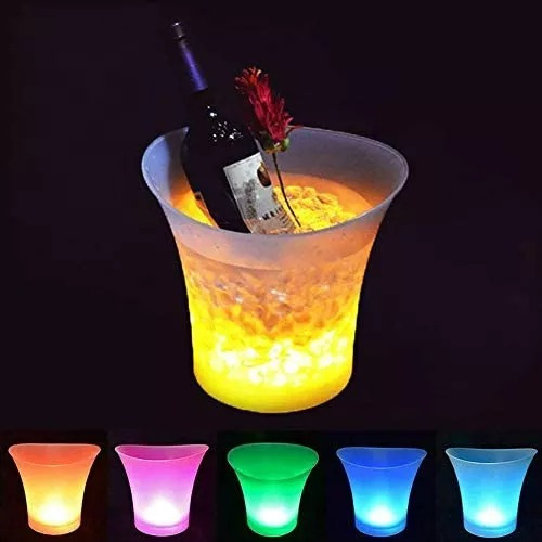 Hielera Con Luz Led Enfriador Botellas Cerveza Vinos Fiesta Color RGB