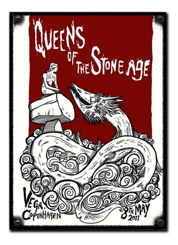 #367- Cuadro Vintage 21 X 29 Cm / Queen Of The Stone Age 