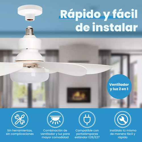 . Ventilador De Techo BegĂ´nia Lampara 6 Aspas Control