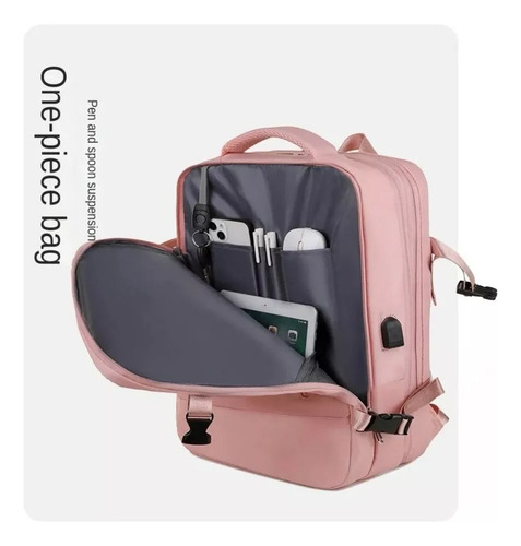 Mochila Expandible Viaje Multiuso Impermeable Cabina Avion C