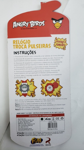 Imagem 3 de 5 de Relógio Infantil Angry Birds Troca Pulseira