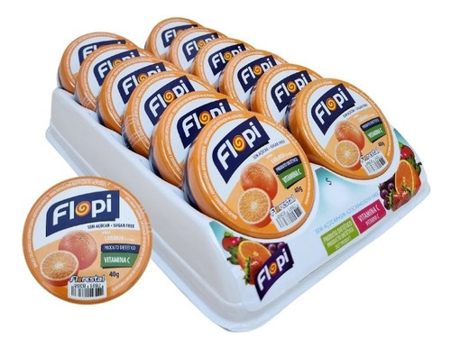 Bala Flopi Laranja Diet Florestal 40g Display C/12 Unids Cód