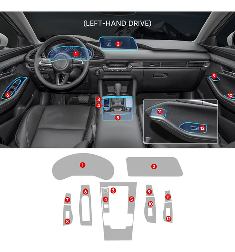 Kit Ppf Transparente Tpu Mazda 3 2019-2024 Protector Interio
