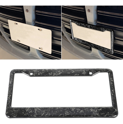 Placa De Placa De Matrícula, Fibra De Carbono Forjada Brilla