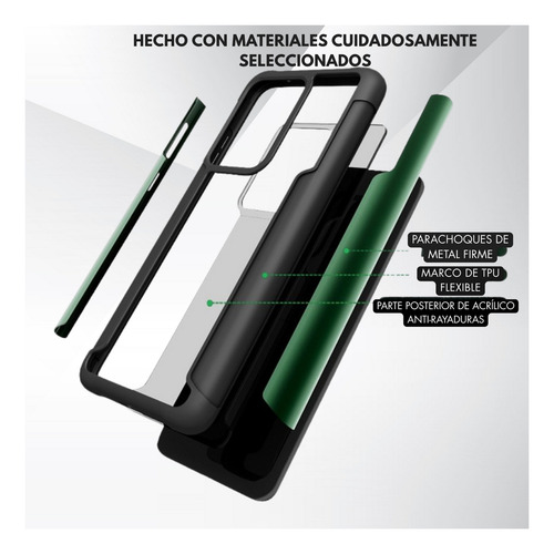 Funda Para Galaxy A50 Con Mica Varios Modelos Antigolpes Plata Metal Color
