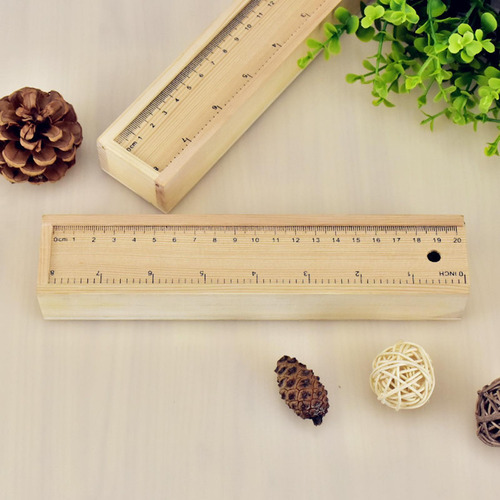 Estuche De Madera Para Lápices, Tapa De Regla, Altura 3cm