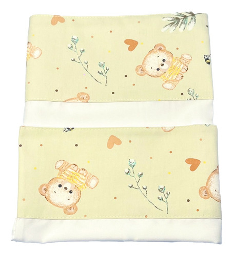 Juego De Sábanas Moises / Colecho 60x90cm + Almohada Bebe Beige Happy Bear