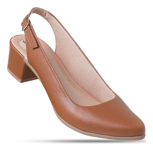 Sandalia Feminina Sapato Slingback Com Salto