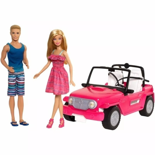 Barbie Jeep Auto De Playa Con Barbie Y Ken Juguete Niña Niño