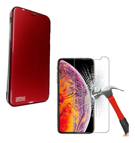 Funda Protector Case + Mica De Vidrio Para iPhone XS