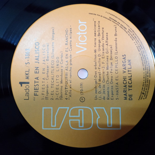Fiestas En Jalisco Vargas De Tecalitlan Vinyl,lp,acetato (Usado)