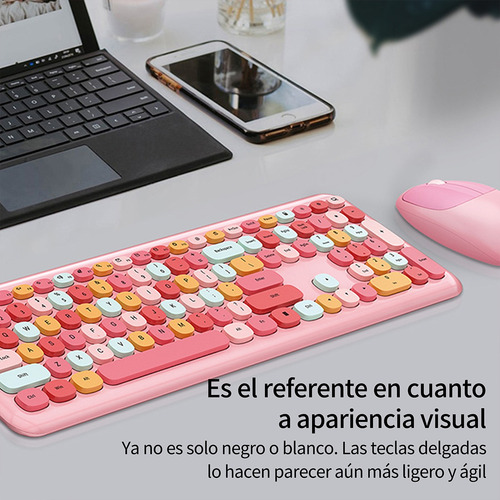Set De Teclado Y Ratón Mofii 606 En Rosa