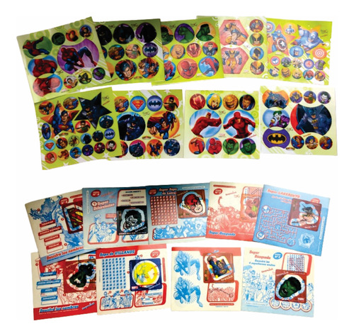 Lote De Stickers Super Heroes Felfort Dc Marvel