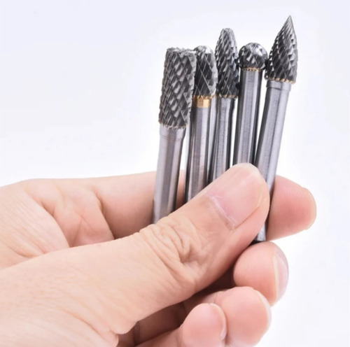 W Rebabeadores Carburo Tungsteno Burr 1/4 5pzs Fresa Taladro