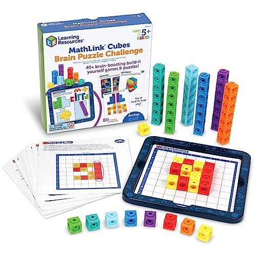 Learning Resources Mathlink Cubes Brain Puzzle Challenge, 80