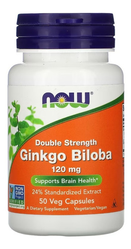 Now Foods Ginkgo Biloba Double Strength 120mg 50 Caps  Sfn Sabor Sin sabor