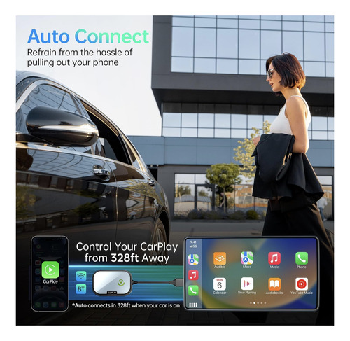 Transmisor Inalámbrico Ykcaa Carplay Apple iPhone No Android