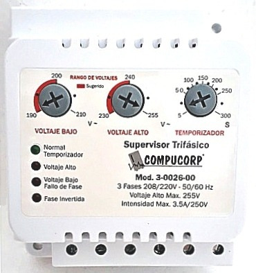 Supervisor Protector De Voltaje Trifásico 220v  Compucorp