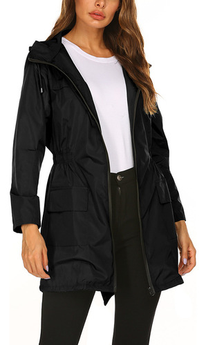Chaqueta Impermeable De Senderismo Dama Lisa Con Capucha