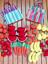 Comprar Comida De Tela Frutas Y Verduras Con Bolsa Mercado Patatin