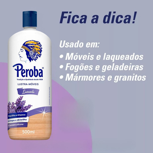2 Unid. Lustra Móveis Peroba King 500ml Lavanda Perfuma