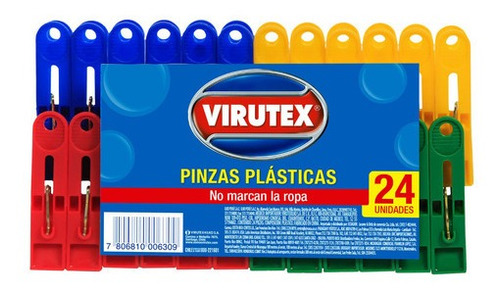 Imagen 1 de 1 de Pinzas Para Ropa De Plástico X24 Virutex