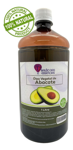  Óleo Vegetal De Abacate 100% Puro - 1 Litro