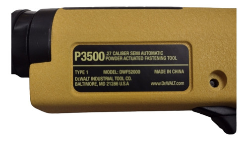 Pistola De Fijación De Fulminantes Dewalt P3500 Cal .27