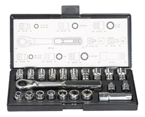 Set Dados Y Matraca Milimetrico Y Std 21 Pza Makita B65604