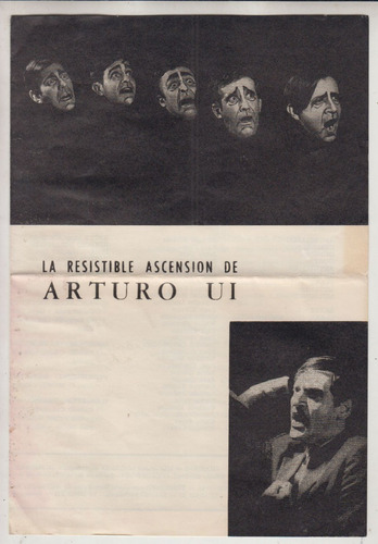 1965 Teatro El Galpon Programa Brecht Ascension De Arturo Ui